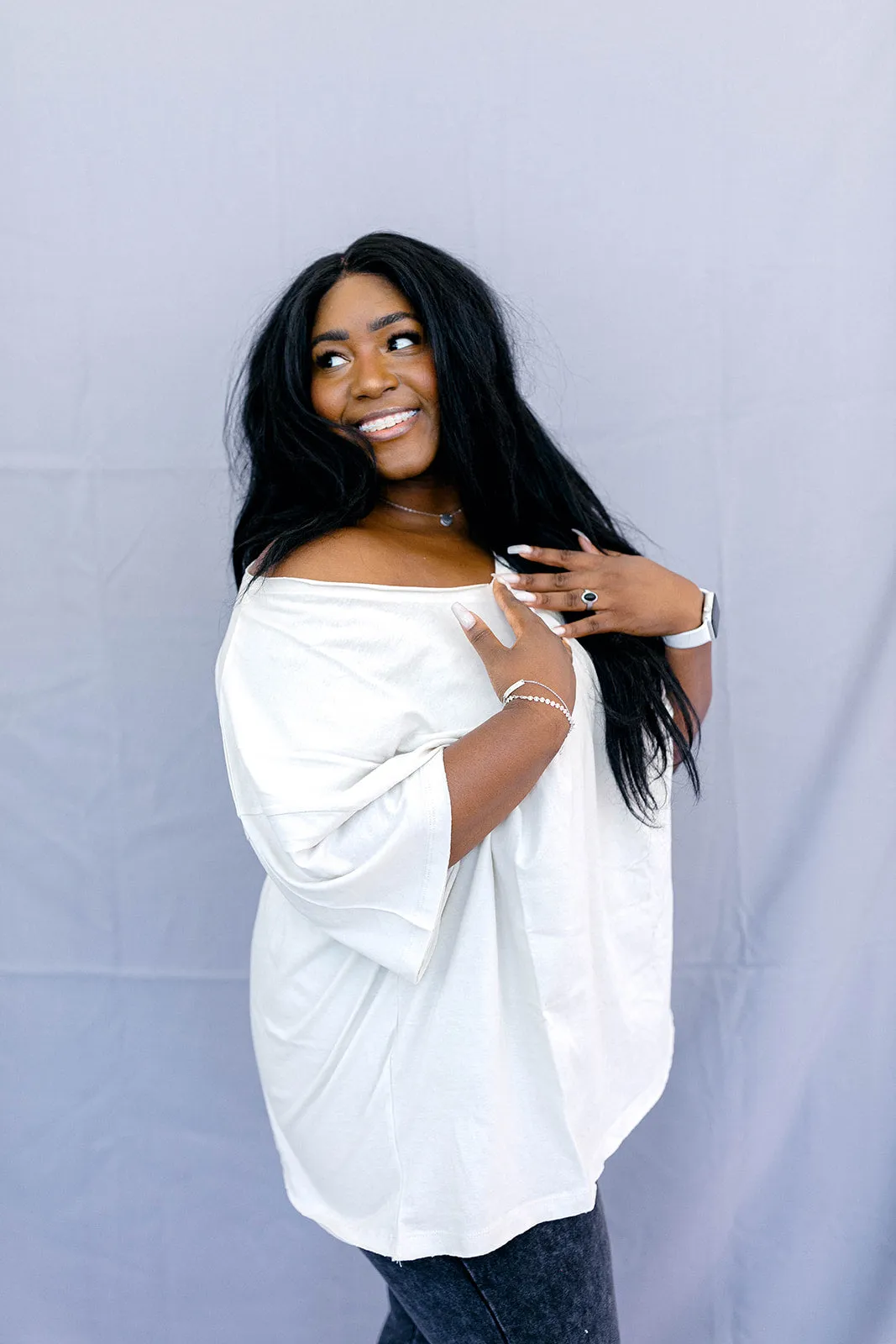 Weekend Boyfriend Tee In BONE*** sold by shop taby product image thumbnail 4