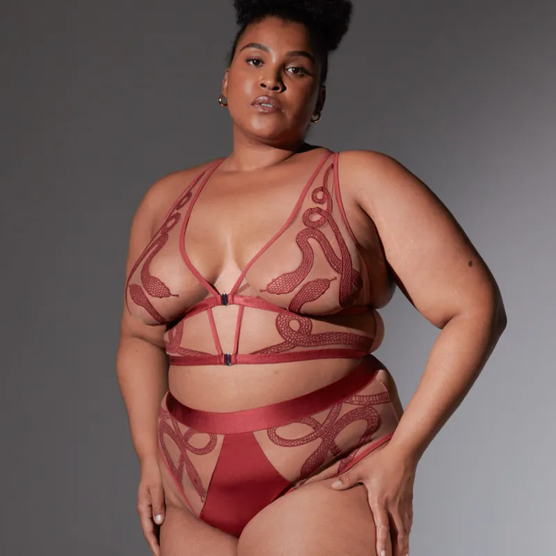 Medusa Bralette - OxBlood/Toffee sold by Thistle and Spire