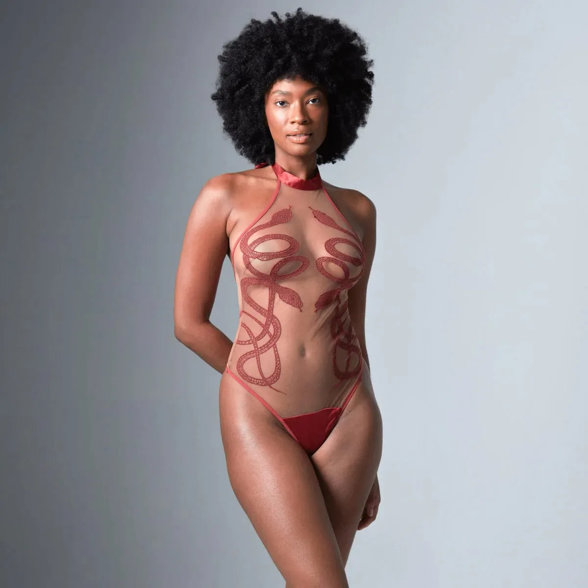 Medusa Bodysuit - Oxblood/Toffee sold by Thistle and Spire