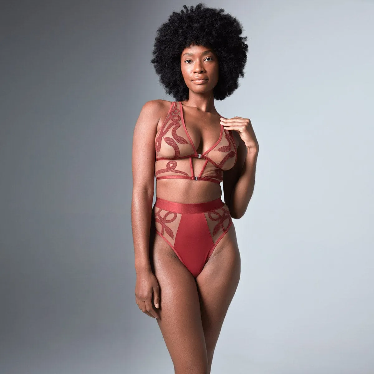 Medusa Bralette - Oxblood - Available in Multiple Nudes sold by Thistle and Spire product image thumbnail 4