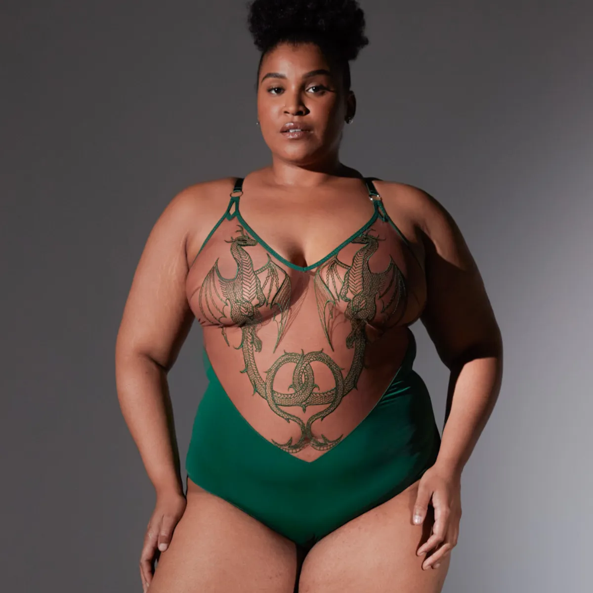 Dracona Bodysuit - Emerald/Toffee - FINAL SALE sold by Thistle and Spire