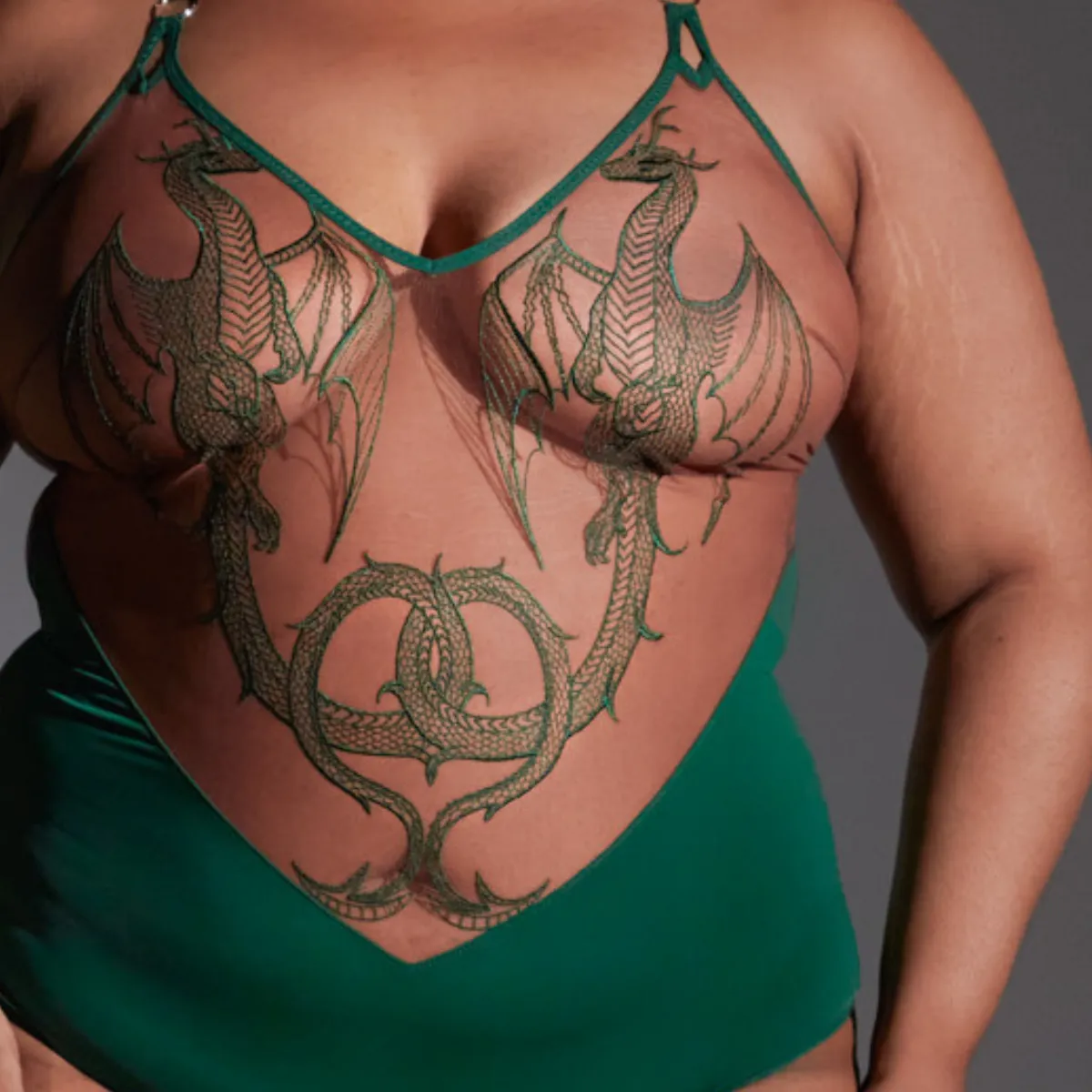 Dracona Bodysuit - Emerald/Toffee - FINAL SALE sold by Thistle and Spire product image thumbnail 3