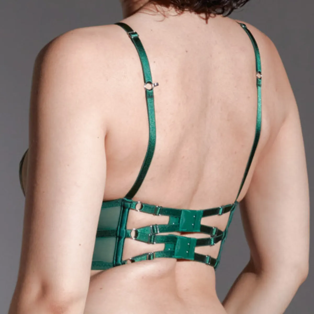 Dracona Bodice - Emerald/Butterscotch - FINAL SALE sold by Thistle and Spire product image thumbnail 4