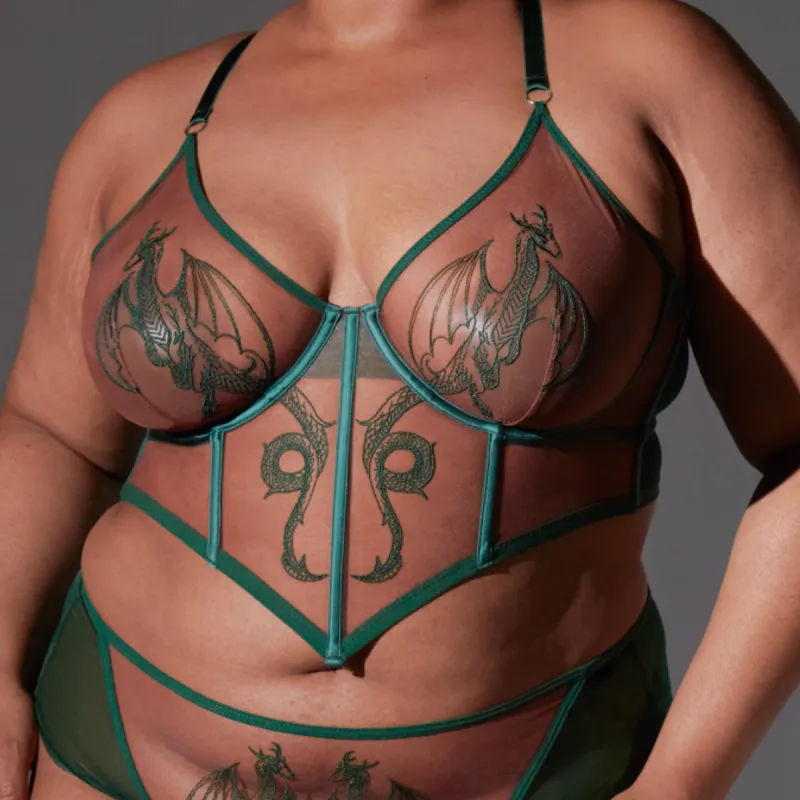 Dracona Bodice - Emerald - Available in Multiple Nudes - FINAL SALE sold by Thistle and Spire