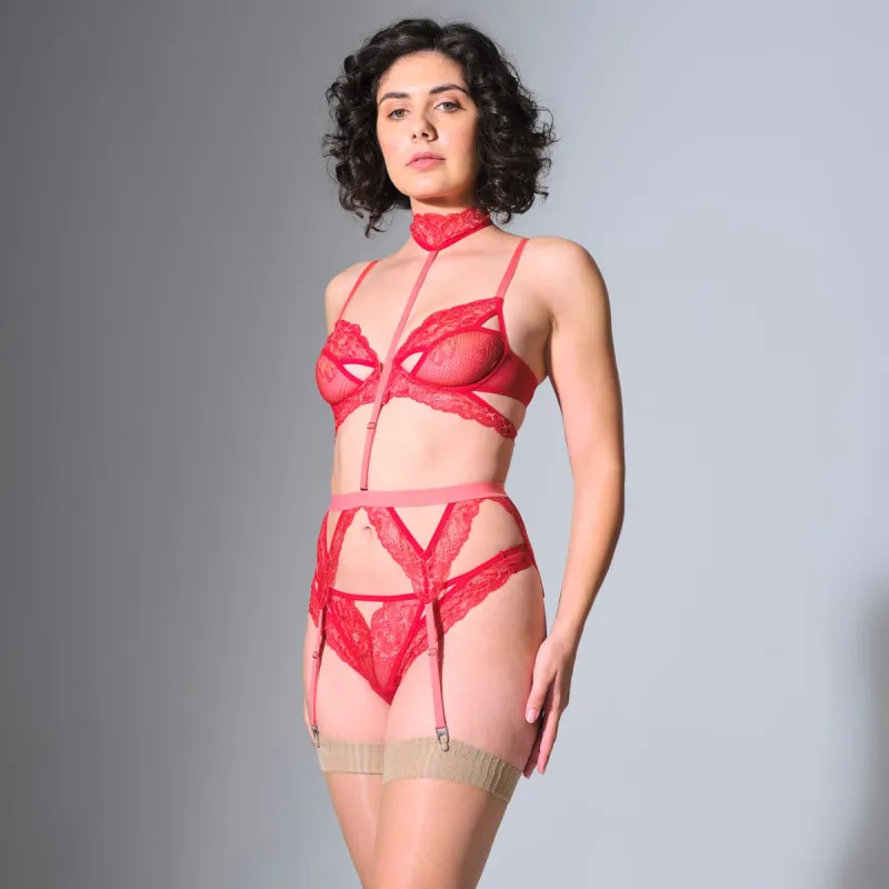 Kane Garter With Removable Choker -Chili - FINAL SALE sold by Thistle and Spire