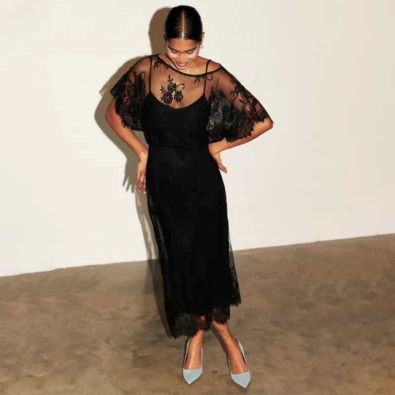 Black Lace Tilly Dress Petite sold by Never Fully Dressed