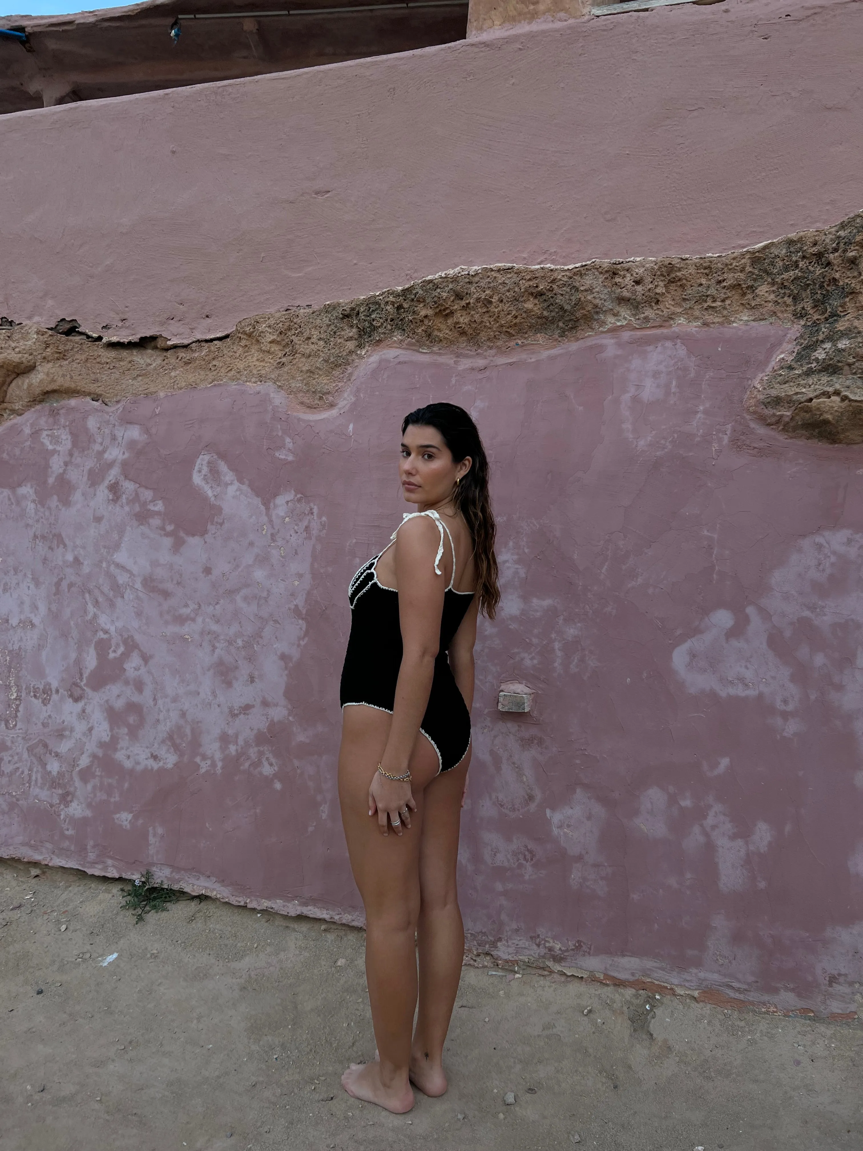 Black Crochet Shell Bodysuit sold by Never Fully Dressed product image thumbnail 4