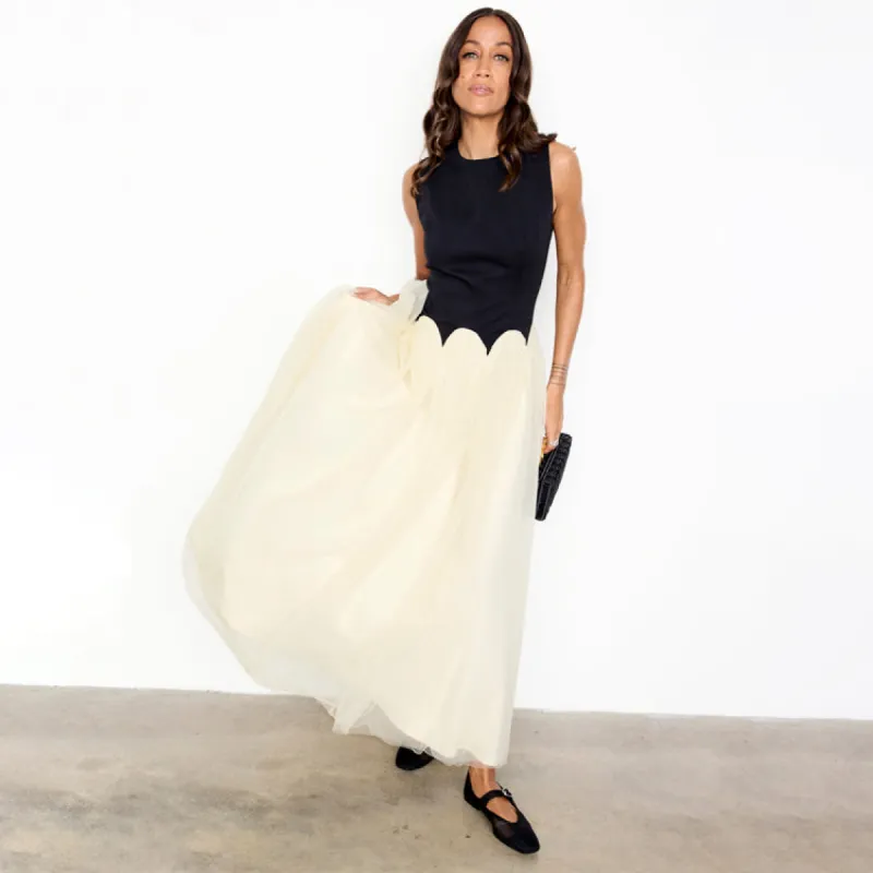 Black and Cream Monika Dress sold by Never Fully Dressed