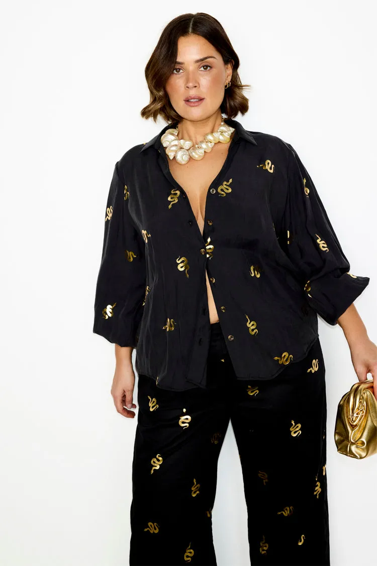 Black Gold Snake Miley Shirt sold by Never Fully Dressed product image thumbnail 4