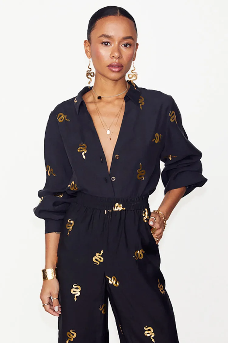 Black Gold Snake Miley Shirt sold by Never Fully Dressed product image thumbnail 5