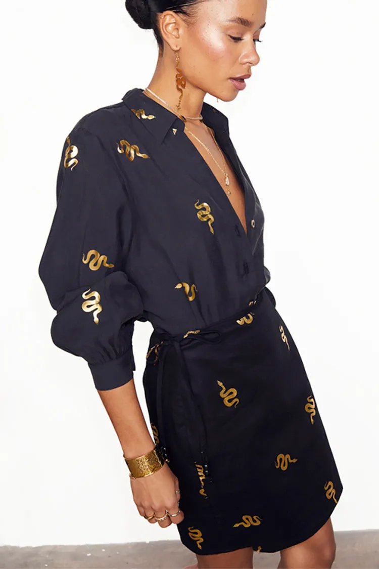 Black Gold Snake Miley Shirt sold by Never Fully Dressed product image thumbnail 3