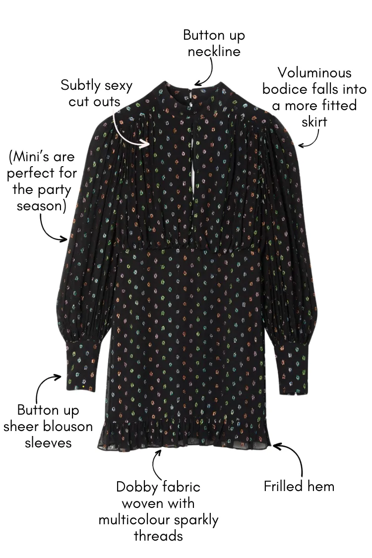 Multi Sparkle Mini Azealia Dress sold by Never Fully Dressed product image thumbnail 3