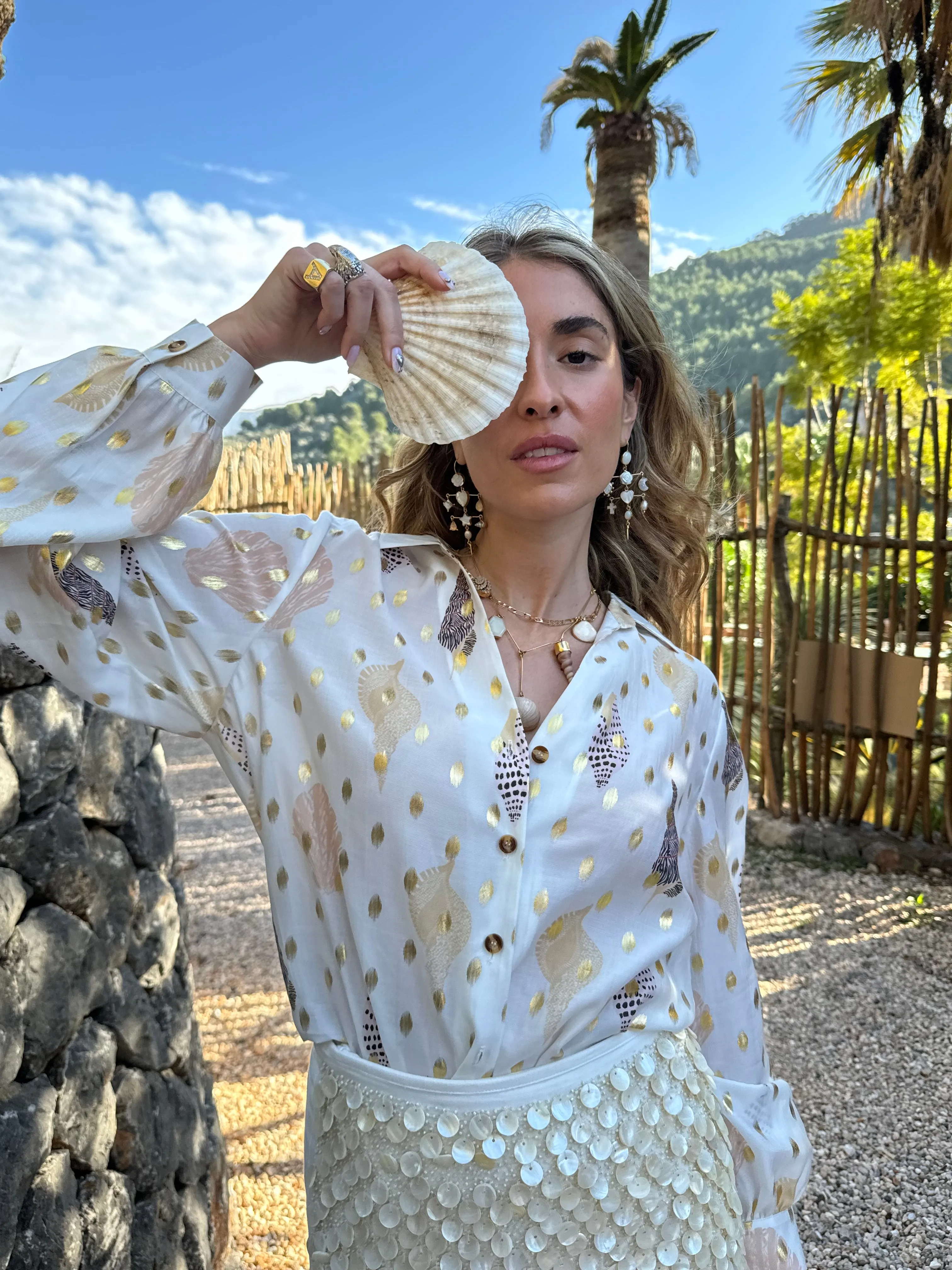 Shells Miley Shirt with Gold fleck sold by Never Fully Dressed product image thumbnail 5