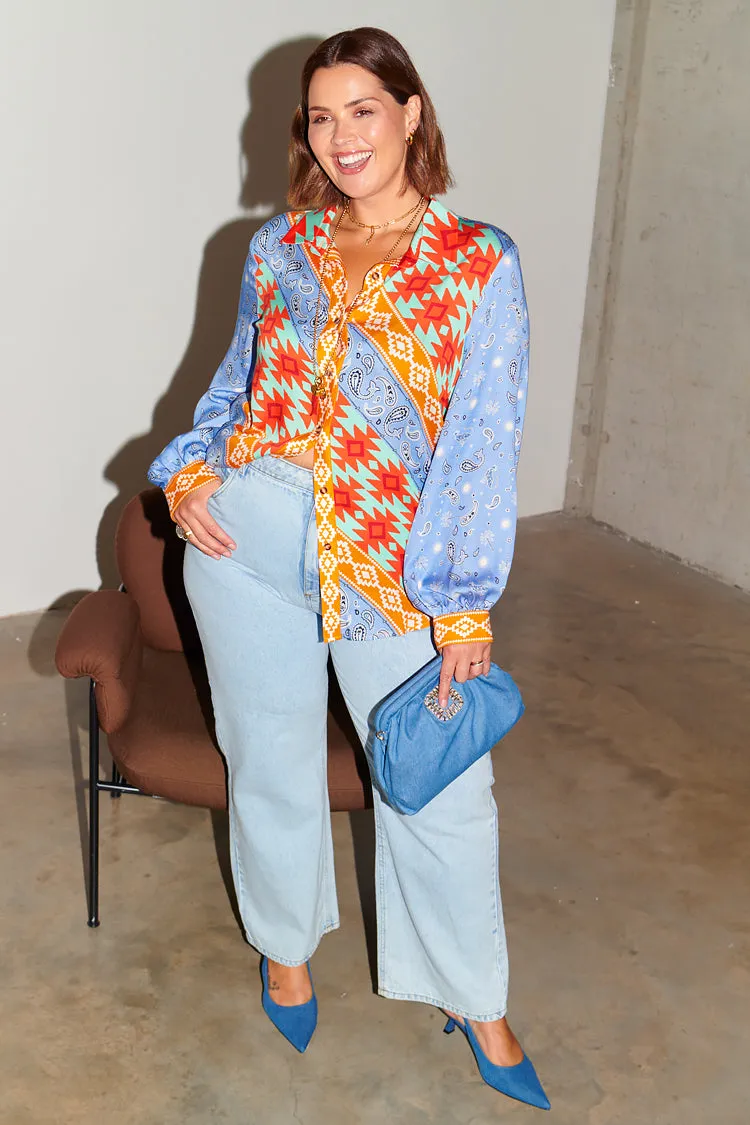 Blue Print Clash Santa Monica Shirt sold by Never Fully Dressed product image thumbnail 3