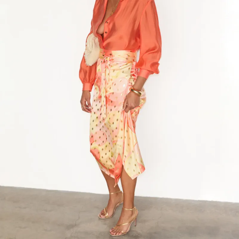 Apricot Jaspre Wrap Skirt sold by Never Fully Dressed