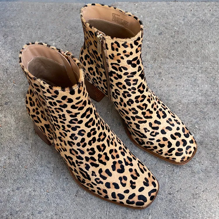 Leather Leopard Short Boot sold by Never Fully Dressed