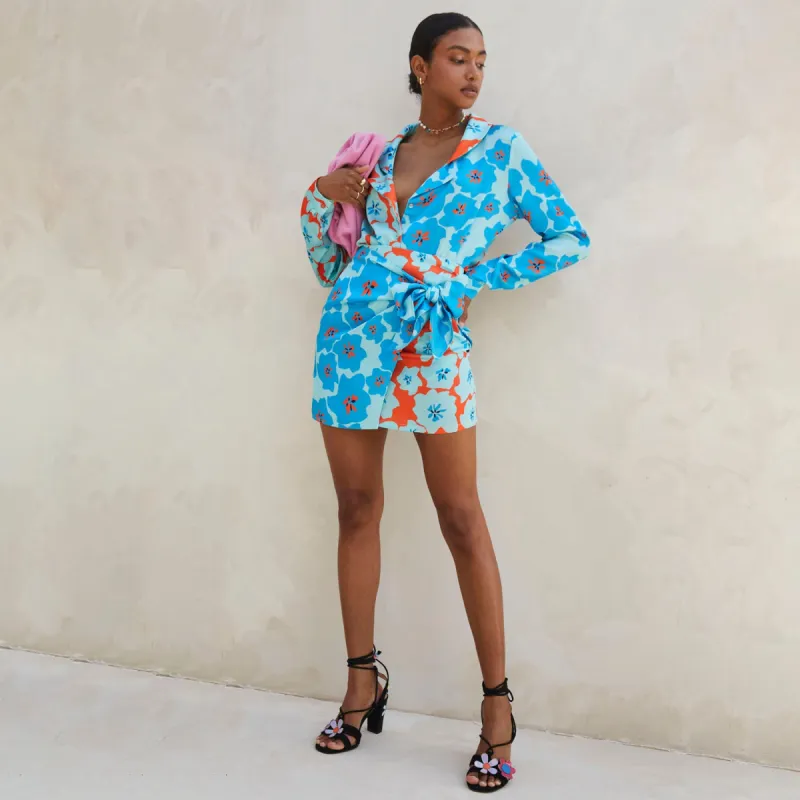 Blue Ally Lucy Mini Skirt sold by Never Fully Dressed