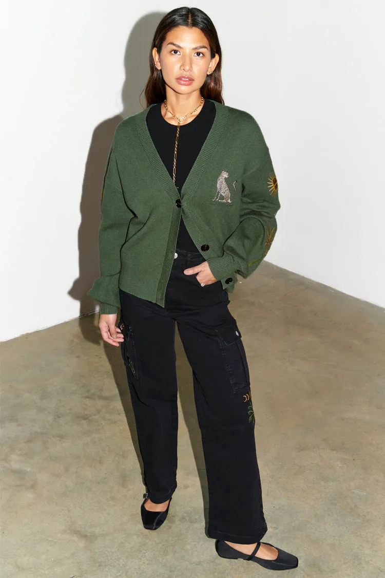 Khaki Running Wild Cardigan sold by Never Fully Dressed product image thumbnail 3