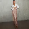 Gold Sequin Jaspre Skirt sold by Never Fully Dressed