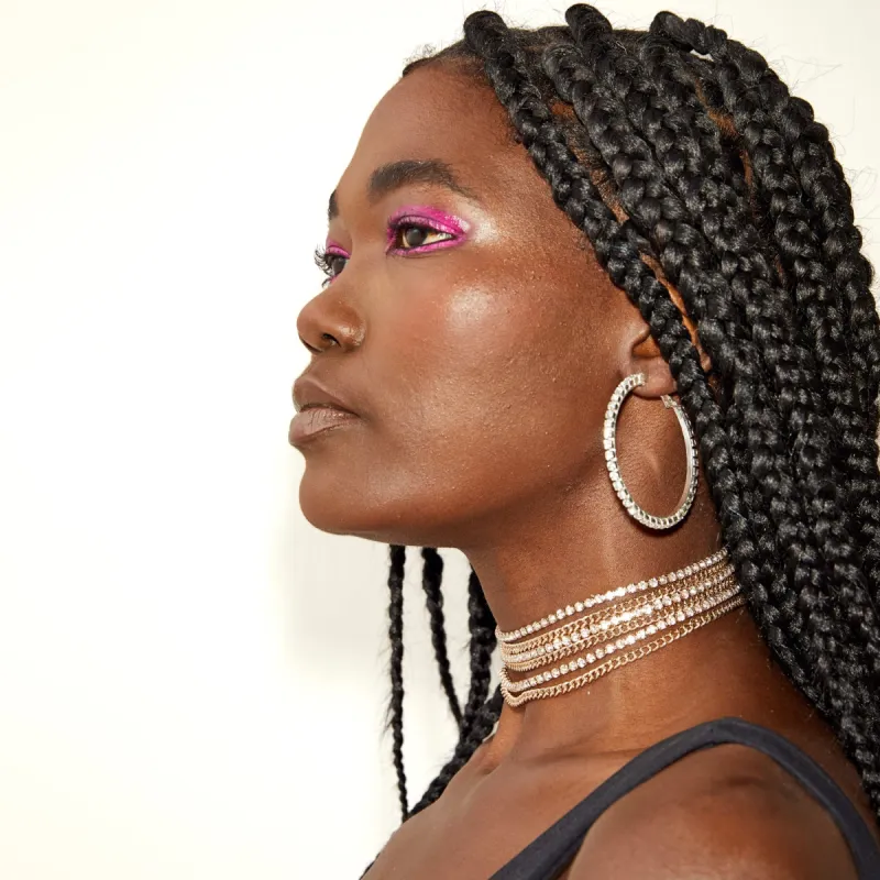 XL Gold Tone Chain & Rhinestone Choker sold by Never Fully Dressed