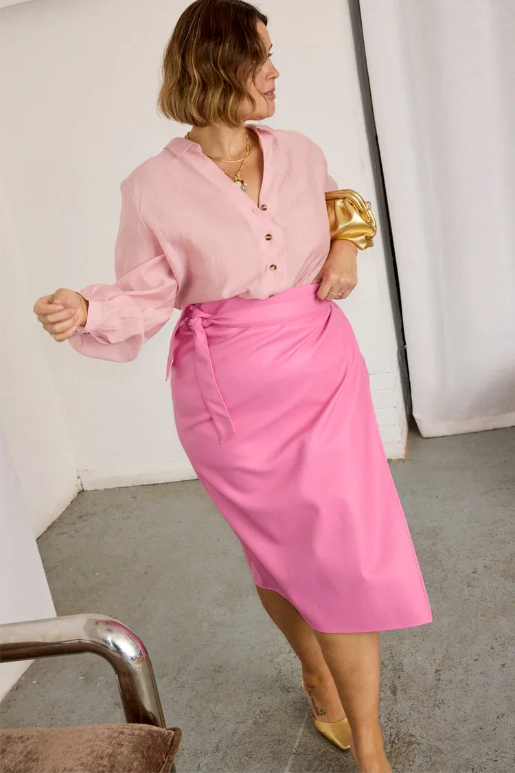 Pink Vegan Leather Jaspre Skirt sold by Never Fully Dressed product image thumbnail 2