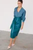 Teal Vegan Leather Jaspre Skirt sold by Never Fully Dressed