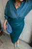 Teal Vegan Leather Jaspre Skirt sold by Never Fully Dressed