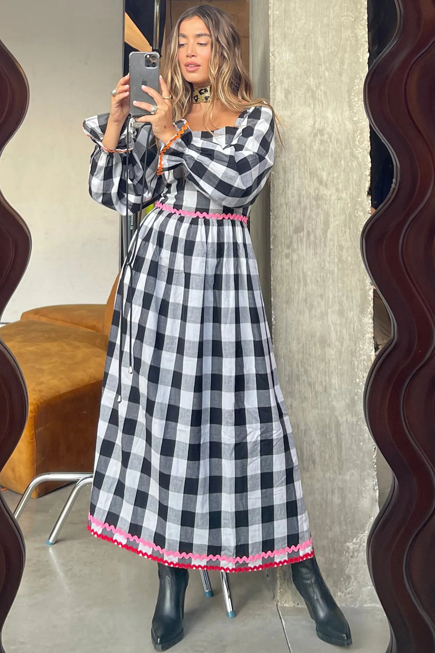 Gingham Macy Midi Dress sold by Never Fully Dressed product image thumbnail 2