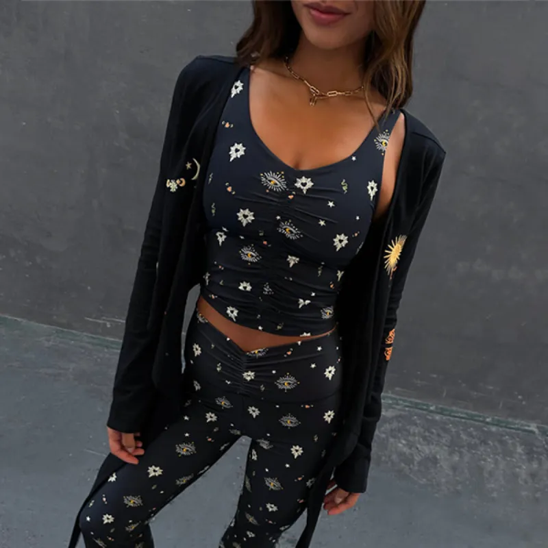 Black Mystical V Neck Top sold by Never Fully Dressed