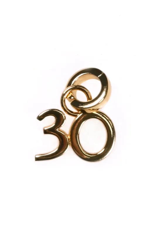 Gold Plated 30 Birthday Charm sold by Never Fully Dressed