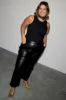 Black Vegan Leather Trousers Petite sold by Never Fully Dressed