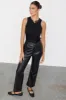 Black Vegan Leather Trousers Petite sold by Never Fully Dressed