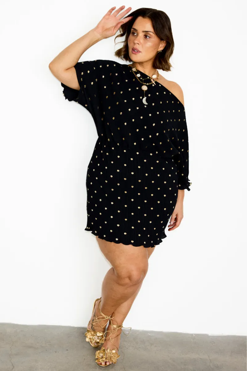 Black Plisse Mini Tilly Dress | Parallel
