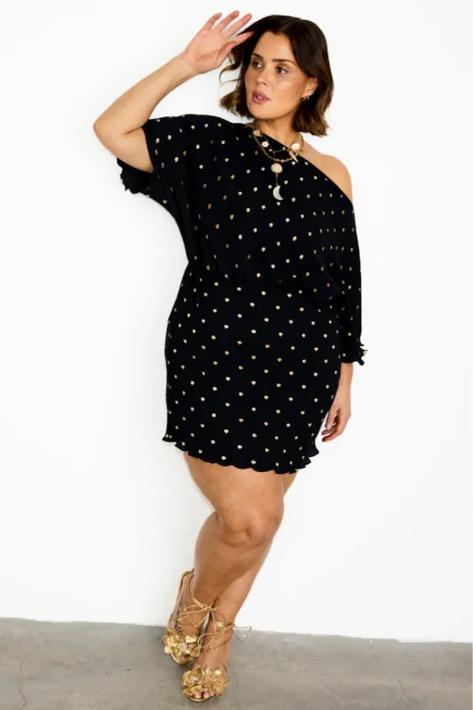 Black Plisse Mini Tilly Dress | Parallel