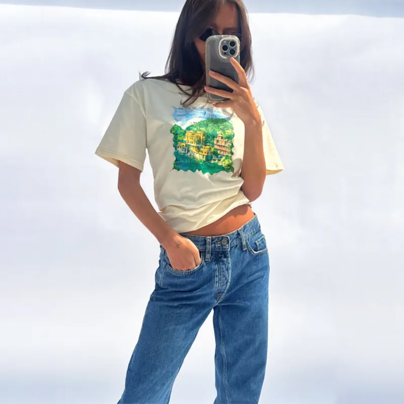 Cream Scenery T-Shirt sold by Never Fully Dressed