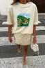 Cream Scenery T-Shirt sold by Never Fully Dressed