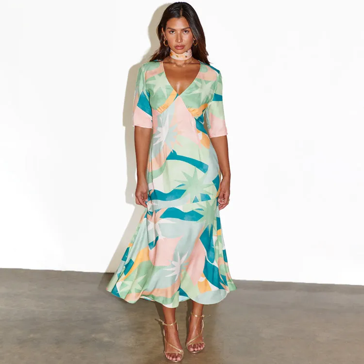 Sage Lyra Poppy Midi Dress sold by Never Fully Dressed