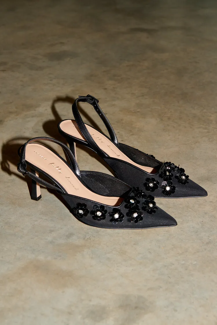 Black Bead Bimba Slingback Shoes sold by Never Fully Dressed product image thumbnail 5