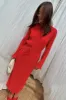 Red Gaia Plisse Dress sold by Never Fully Dressed
