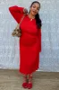 Red Gaia Plisse Dress sold by Never Fully Dressed