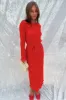Red Gaia Plisse Dress sold by Never Fully Dressed