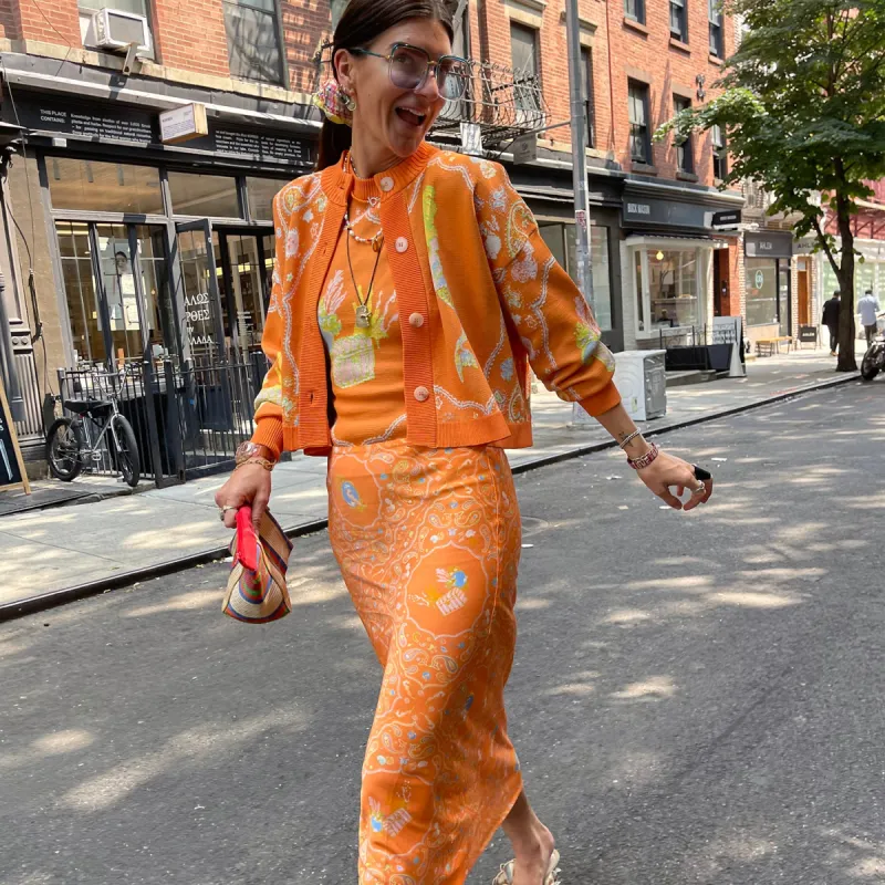 Orange Sealife Portrait Skirt sold by Never Fully Dressed
