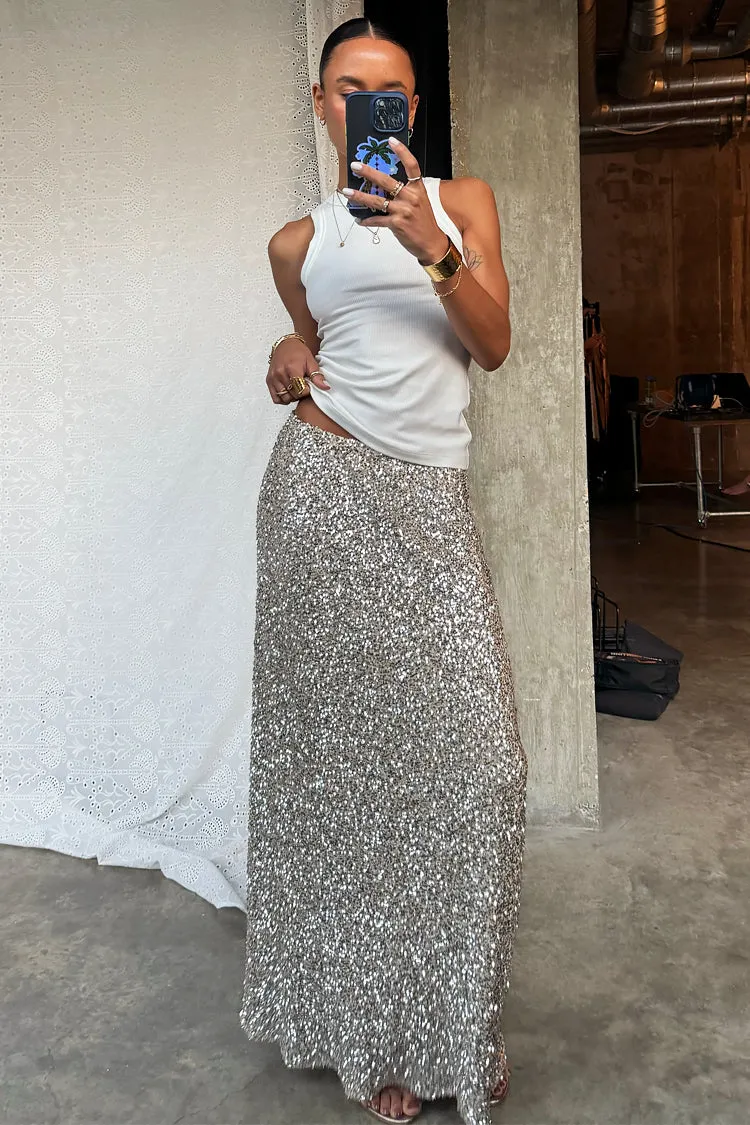 Silver Sequin Dorris Skirt sold by Never Fully Dressed product image thumbnail 5