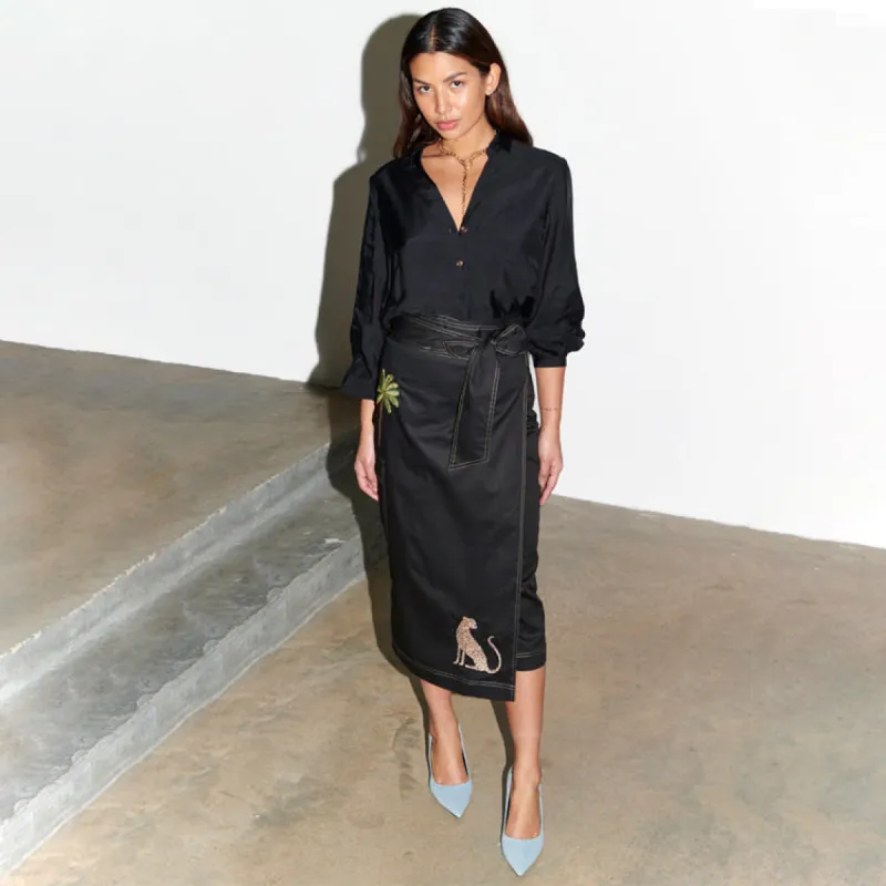 Black Running Wild Jaspre Skirt sold by Never Fully Dressed