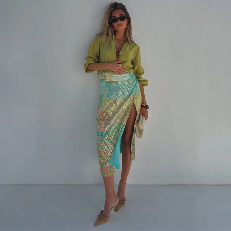 Pastel Boho Jaspre Skirt sold by Never Fully Dressed