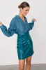 Teal Vegan Leather Mini Jaspre Skirt sold by Never Fully Dressed
