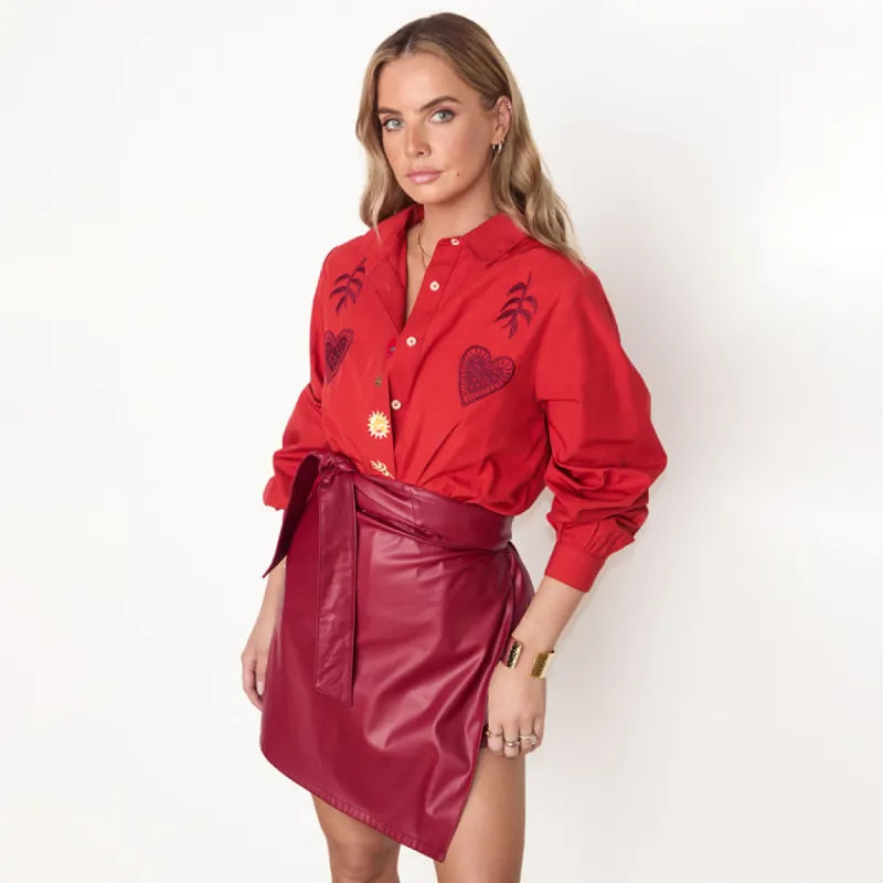 Red Sundazed Shirt sold by Never Fully Dressed