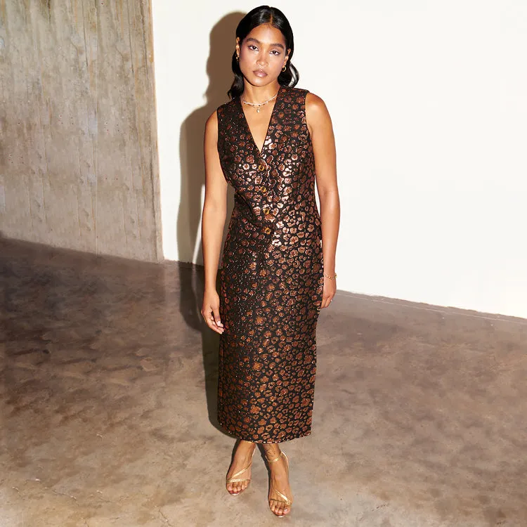 Leopard Jacquard Jaspre Skirt sold by Never Fully Dressed