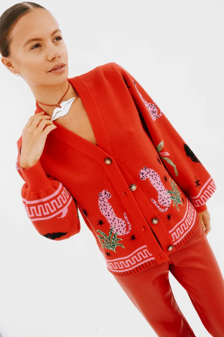 Red Solstice Knit Cardigan sold by Never Fully Dressed product image thumbnail 5