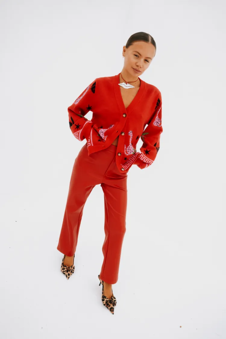 Red Solstice Knit Cardigan sold by Never Fully Dressed product image thumbnail 2